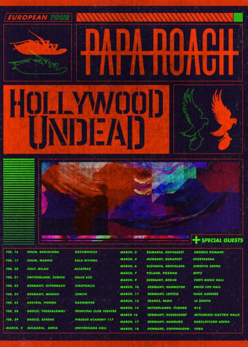 Cartel de Concierto de Papa Roach en Barcelona