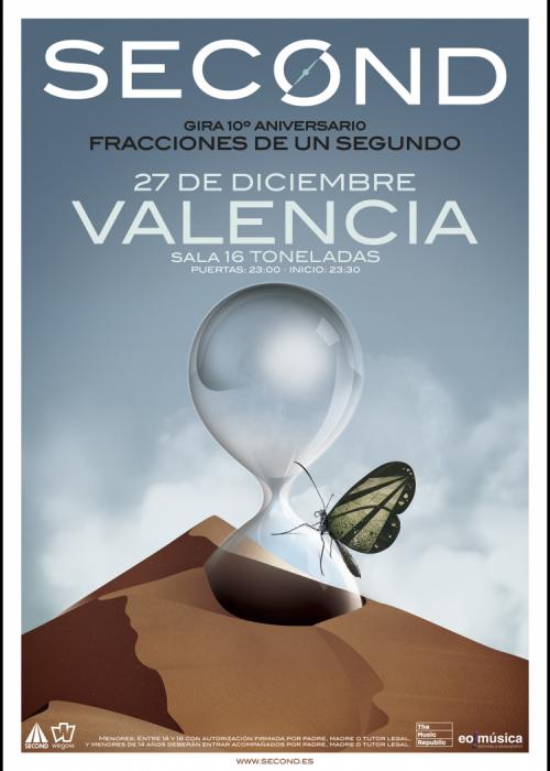 Cartel de Concierto de Second en Valencia