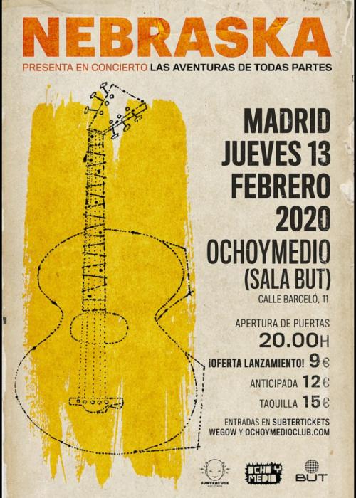 Cartel de Concierto de Nebraska en Madrid