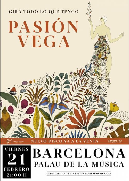 Cartel de Concierto de Pasión Vega en Barcelona