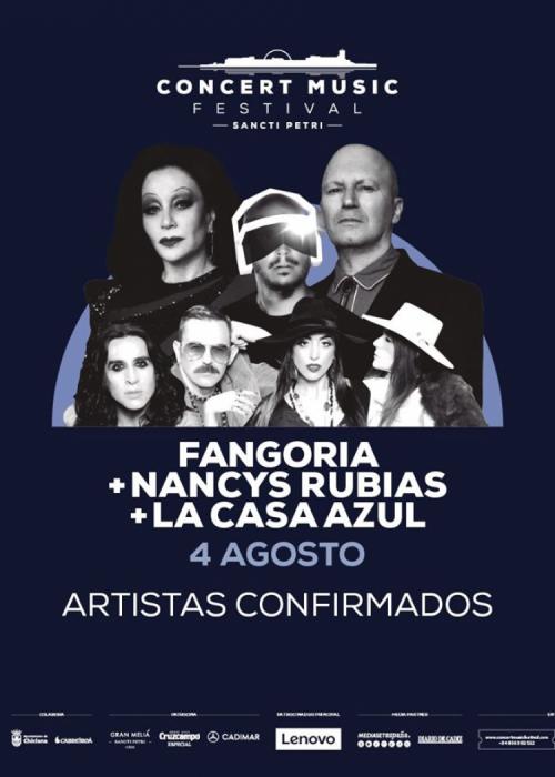 Cartel de Concierto de Fangoria + Nancys Rubias + La Casa Azul en Chiclana de la Frontera
