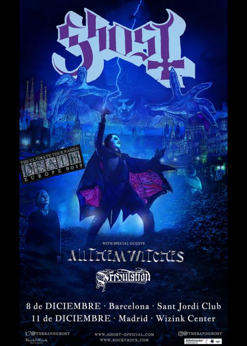 Cartel de Concierto de Ghost + All Them Witches + Tribulation en Madrid