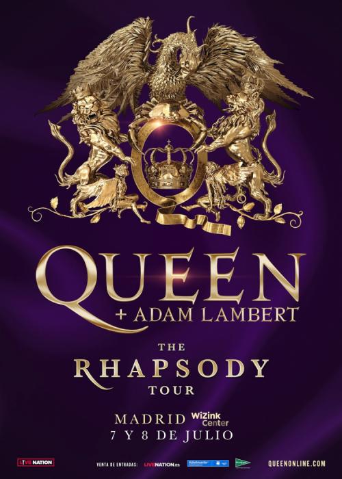 Cartel de Concierto de Queen + Adam Lambert en Madrid