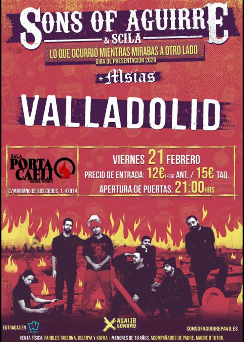 Cartel de Concierto de Sons Of Aguirre + Scila en Valladolid