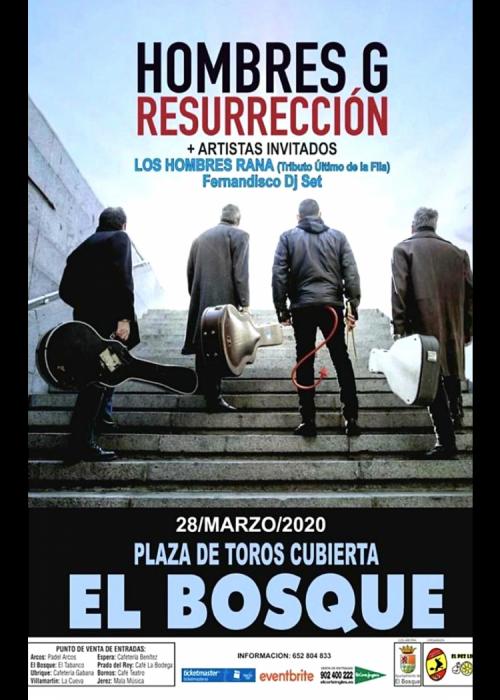 Cartel de Concierto de Hombres G en El Bosque