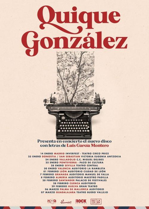 Cartel de Concierto de Quique González en Pontevedra
