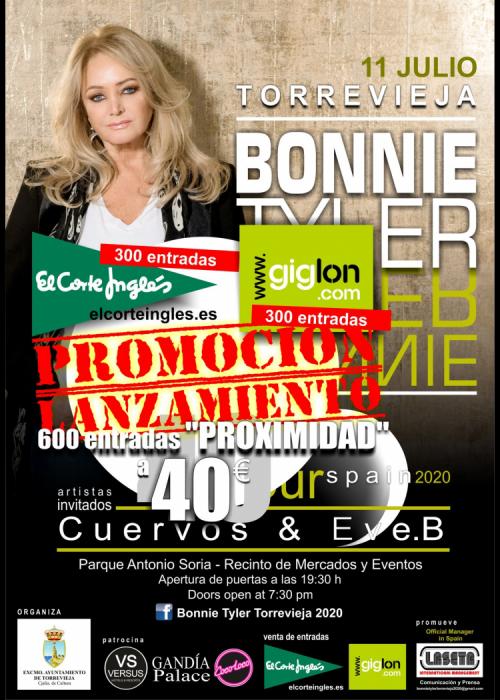 Cartel de Concierto de Bonni Tyler en Torrevieja