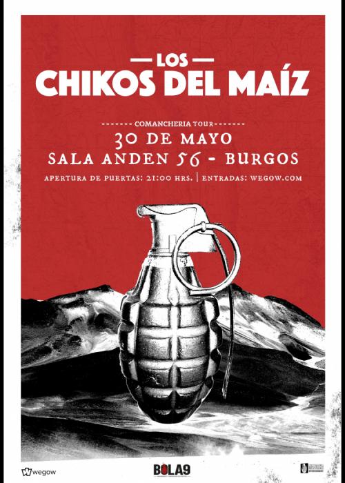 Cartel de Concierto de Los Chikos del Maíz en Burgos