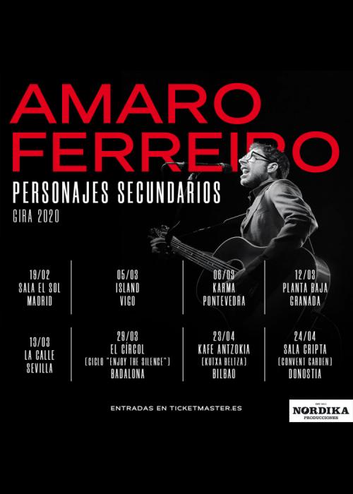 Cartel de Concierto de Amaro Ferreiro en Madrid