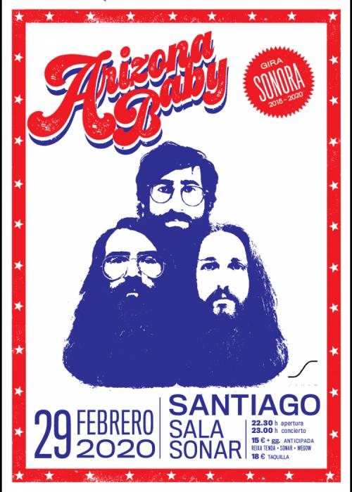 Cartel de Concierto de Arizona Baby en Santiago de Compostela