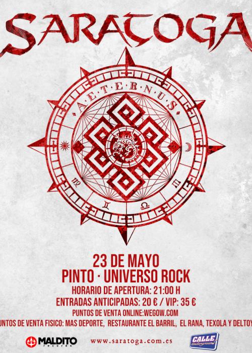 Cartel de Concierto de Saratoga en Pinto