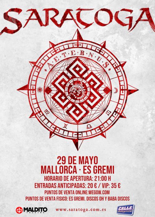Cartel de Concierto de Saratoga en Palma de Mallorca