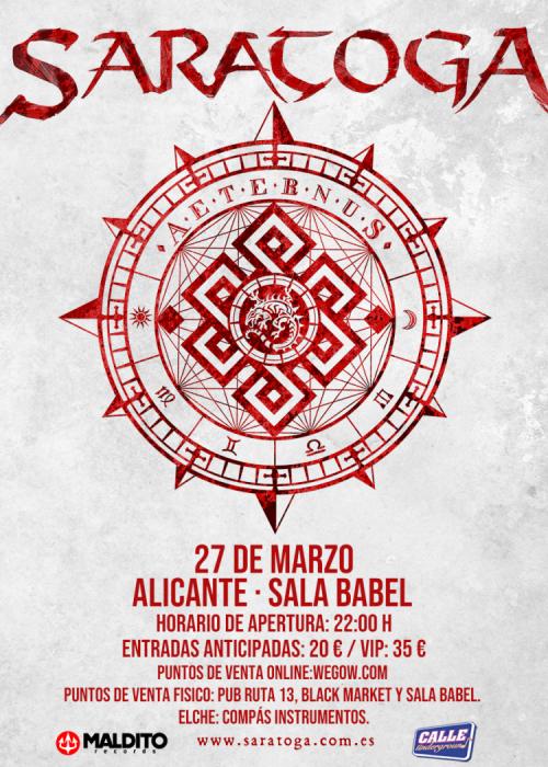 Cartel de Concierto de Saratoga en Alicante