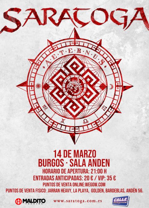 Cartel de Concierto de Saratoga en Burgos