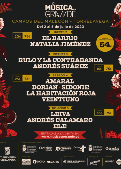 Cartel de Concierto de Rulo y La Contrabanda + Andrés Suárez en Torrelavega