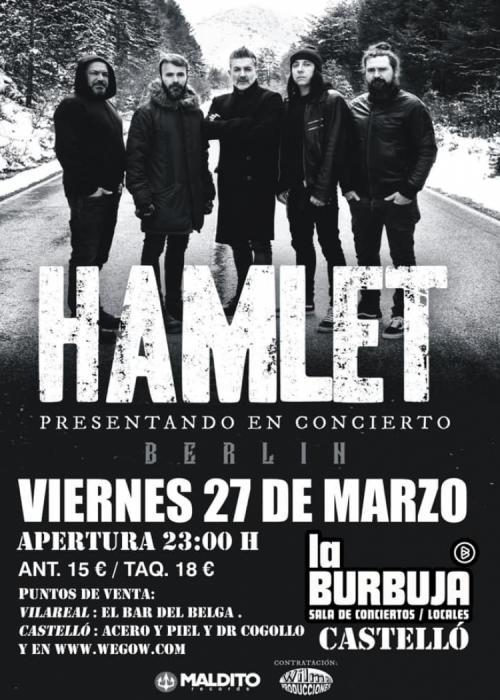 Cartel de Concierto de Hamlet en Castellón de la Plana