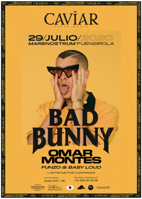 Cartel de Concierto de Bad Bunny + Omar Montes en Fuengirola