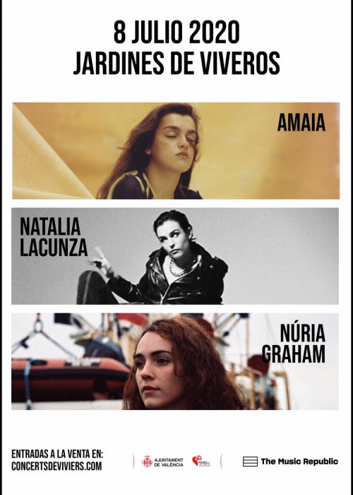Cartel de Concierto de Amaia Romero + Natalia Lacunza + Núria Graham en Valencia (Cancelado)