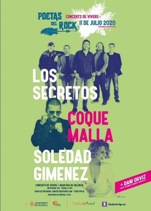 Cartel de Poetas del Rock en Valencia