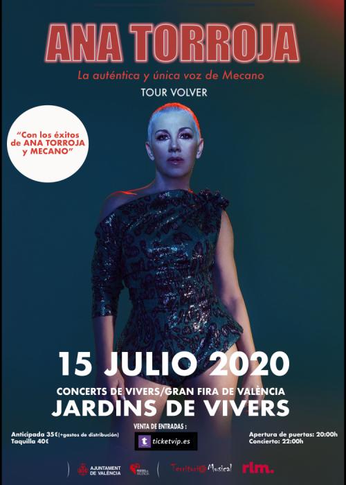 Cartel de Concierto de Ana Torroja en Valencia