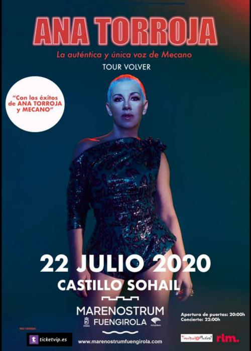 Cartel de Concierto de Ana Torroja en Fuengirola