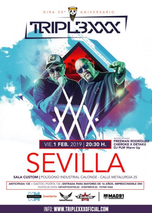 Cartel de Concierto de Triple XXX - Gira 20 aniversario en Sevilla en Sevilla