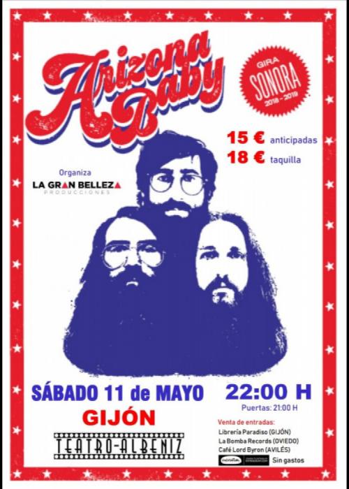 Cartel de Concierto de Arizona Baby en Gijón
