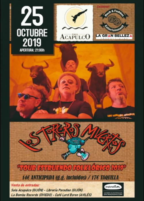 Cartel de Concierto de Los Toreros Muertos en Gijón
