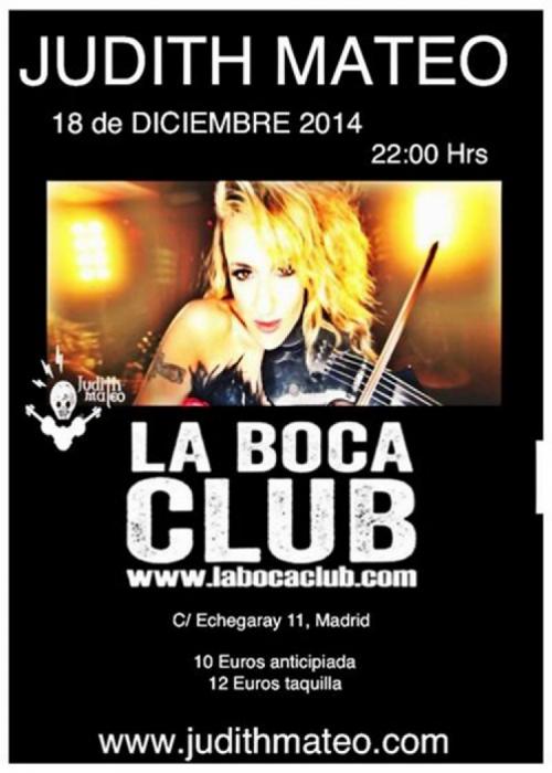 Cartel de Concierto de Judith Mateo en Madrid (Diciembre)