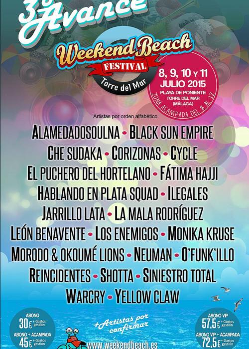 Cartel de WeekEndBeach Festival 2015.