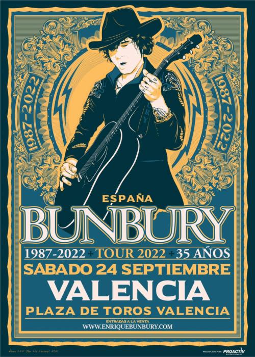 Cartel de Concierto de Enrique Bunbury en Valencia
