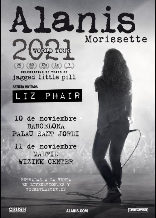 Cartel de Concierto de Alanis Morissette + Liz Phair en Barcelona