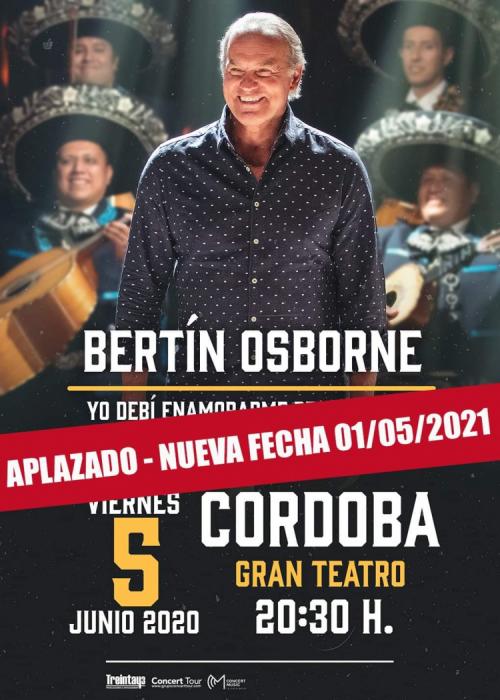 Cartel de Concierto de Bertín Osborne en Córdoba (Aplazado)