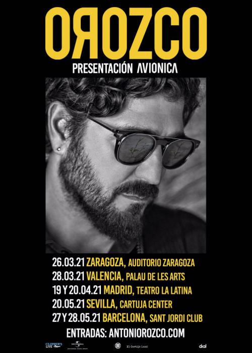 Cartel de Concierto de Antonio Orozco en Barcelona