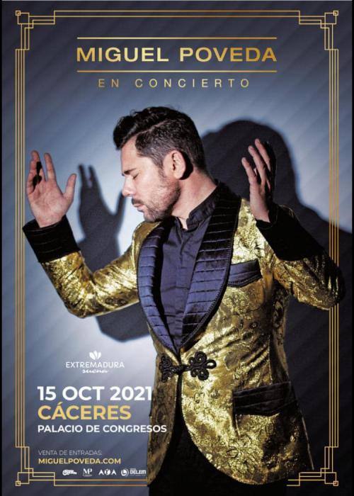 Cartel de Concierto de Miguel Poveda en Cáceres