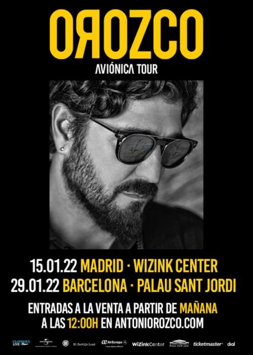 Cartel de Concierto de Antonio Orozco en Barcelona