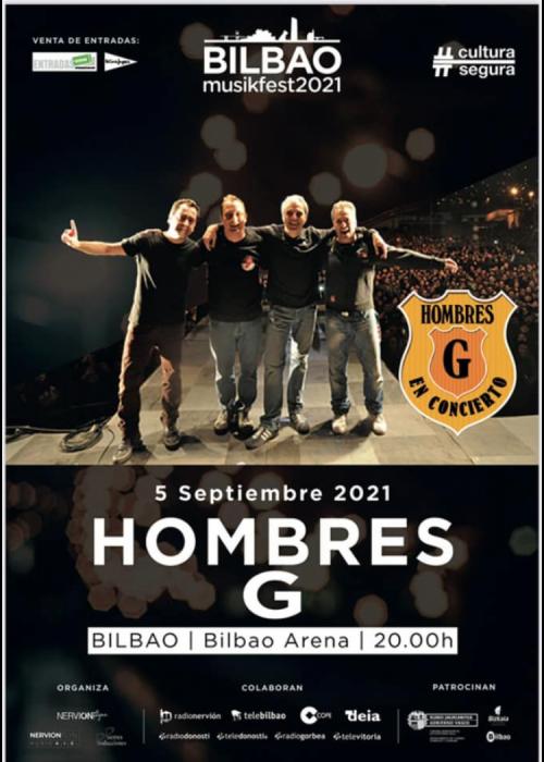 Cartel de Concierto de Hombres G en Bilbao
