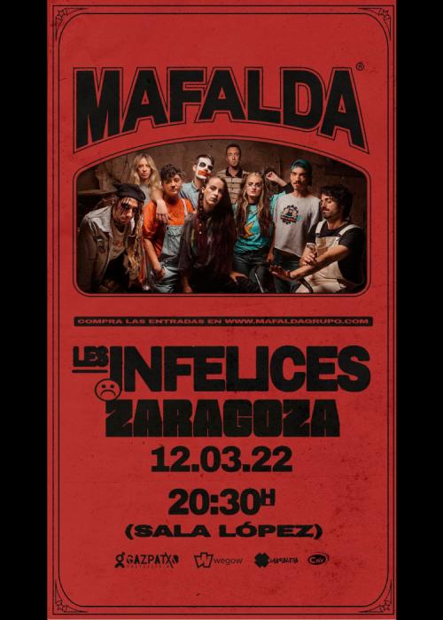 Cartel de Concierto de Mafalda en Zaragoza