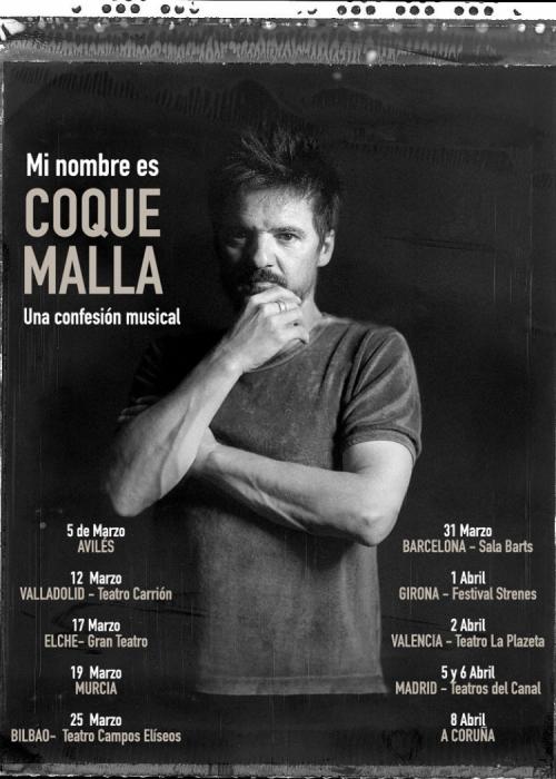 Cartel de Concierto de Coque Malla en Valladolid