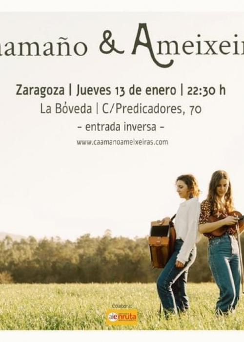 Cartel de Concierto de Caamaño&Ameixeiras en Zaragoza