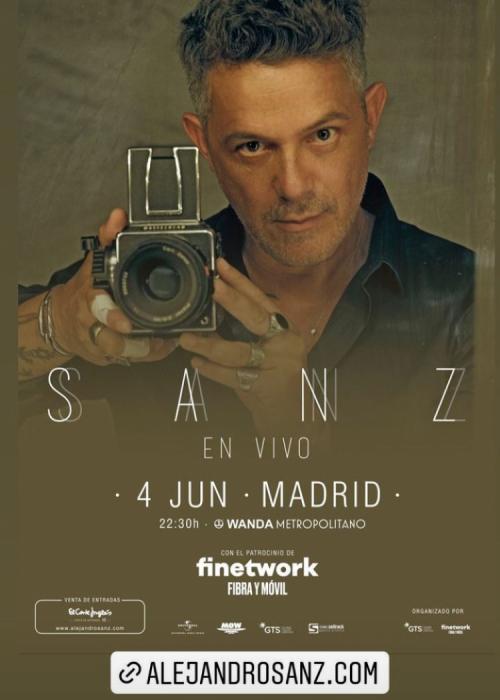 Cartel de Concierto de Alejandro Sanz en Madrid