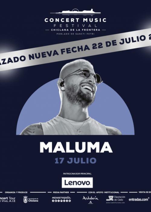 Cartel de Concierto de Maluma en Chiclana de la Frontera