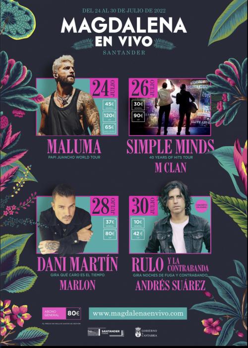 Cartel de Concierto de Simple Minds + M Clan en Santander