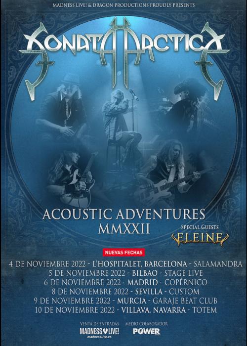 Cartel de Concierto de Sonata Arctica + Eleine en Madrid