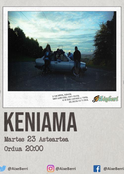 Cartel de KENIAMA - Txosna Aixeberri Konpartsa Aste Nagusia Bilbao