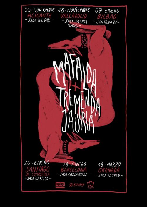 Cartel de Concierto de Mafalda + Tremenda Jauría en Bilbao