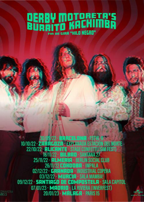 Cartel de Concierto de Derby Motoreta's Burrito Kachimba en Madrid