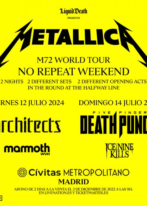 Cartel de Concierto de Metallica en Madrid