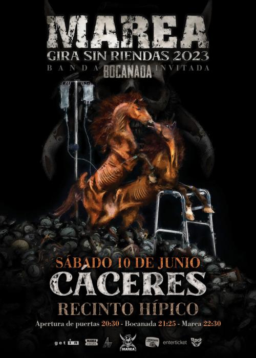 Cartel de Concierto de Marea en Cáceres