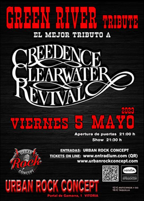 Cartel de Concierto de GREEN RIVER TRIBUTEE-CREEDENCE CLEARWATER REVIVAL en Vitoria-Gasteiz